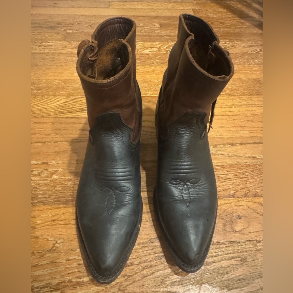Frye Dark Brown/black Leather short boot